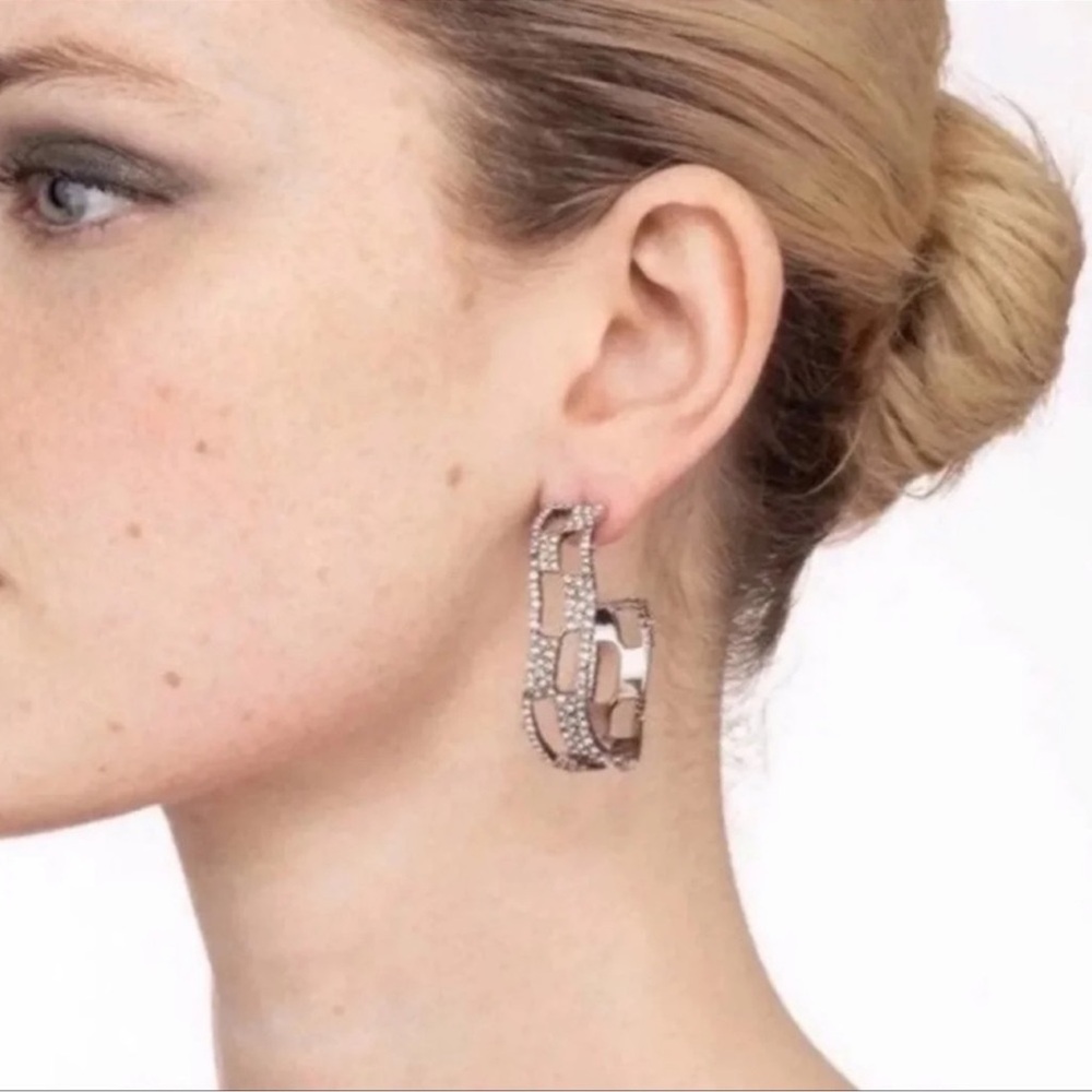 Alexis Bittar Pave Checkerboard Hoop Earrings - Picture 11 of 11